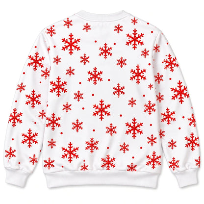 Funny Christmas Santa Corset Illusion Sweatshirt – Playful Snowflake Holiday Crewneck