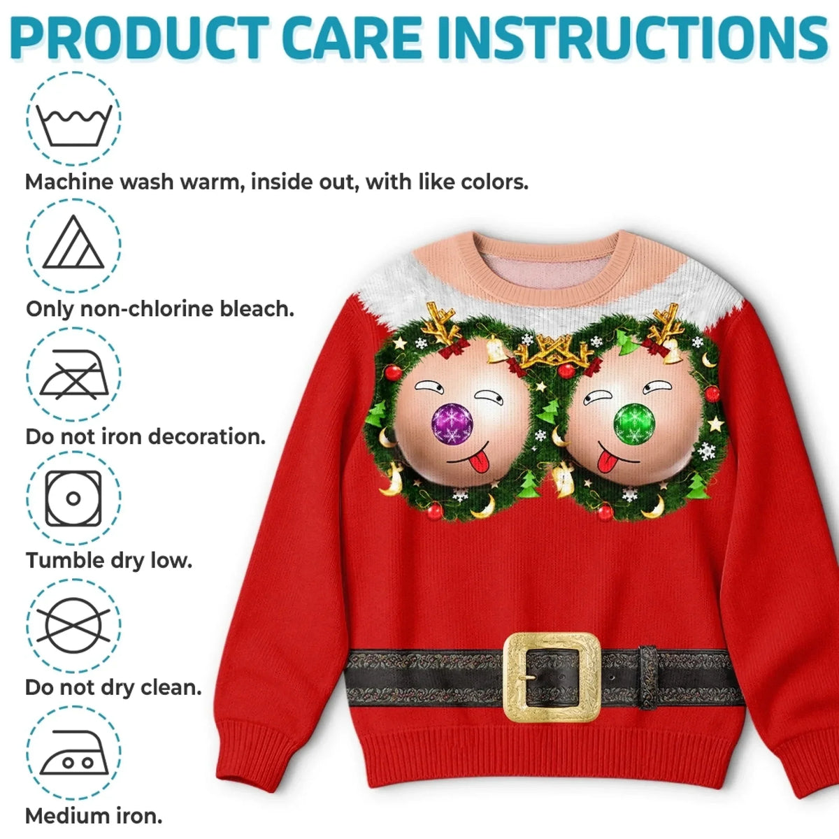 Funny Christmas Bauble Face Print Sweatshirt – Funny Ugly Xmas Jumper