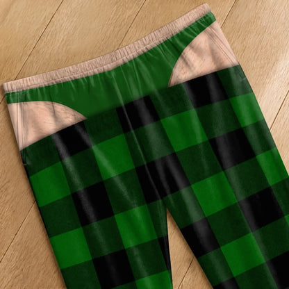 Funny Optical Illusion Christmas Plaid Pajama Pants – Men's Ugly Christmas Loungewear