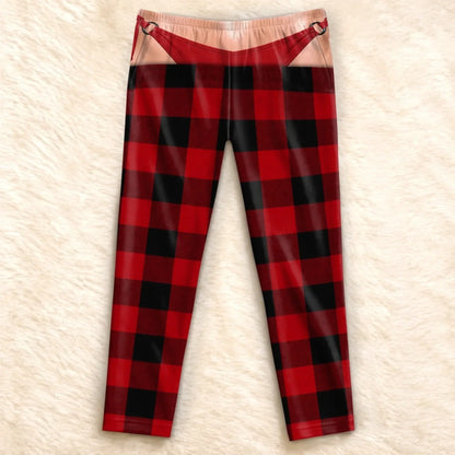 Funny Optical Illusion Christmas Plaid Pajama Pants – Fun Holiday Party Loungewear