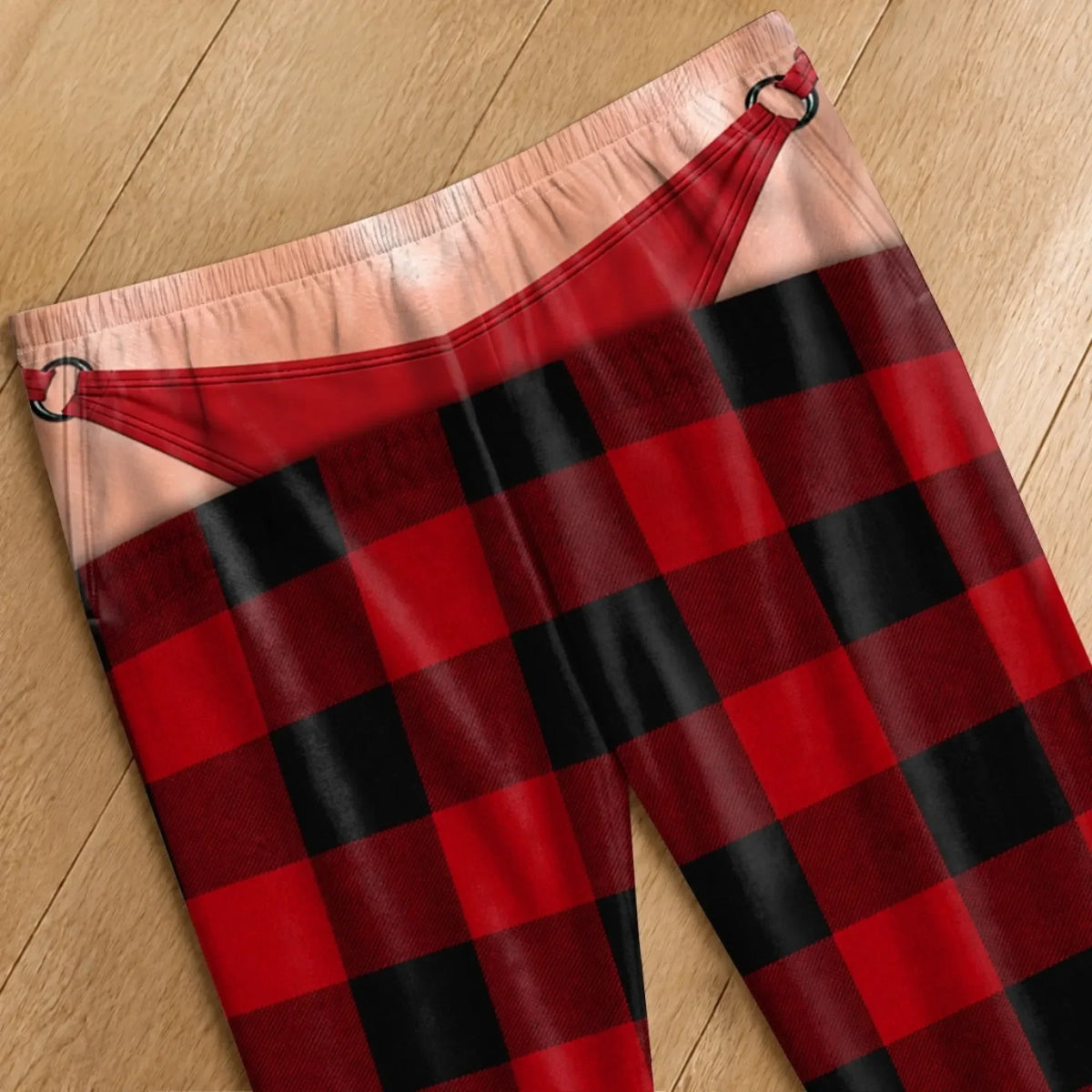 Funny Optical Illusion Christmas Plaid Pajama Pants – Fun Holiday Party Loungewear