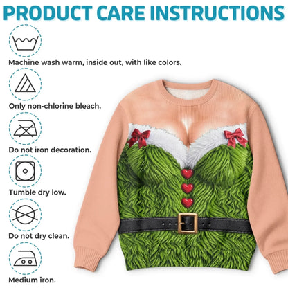 Personalized Funny Christmas Sweatshirt – Serving Elf Glam