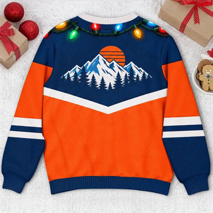 Funny Christmas Belly Sweatshirt – Holiday Lights & Jacket Print Ugly Christmas Pullover