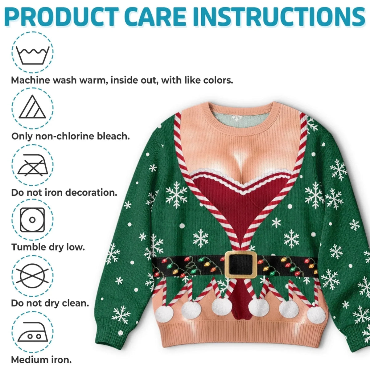 Funny Christmas Elf Sweatshirt – Festive Snowflake Holiday Pullover