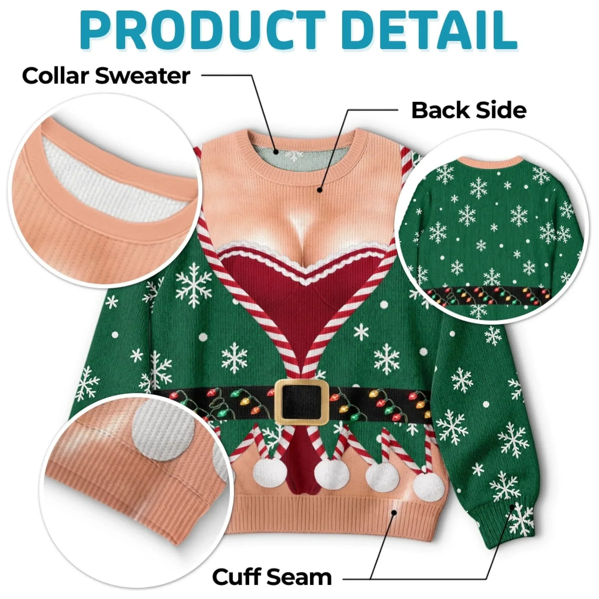 Funny Christmas Elf Sweatshirt – Festive Snowflake Holiday Pullover