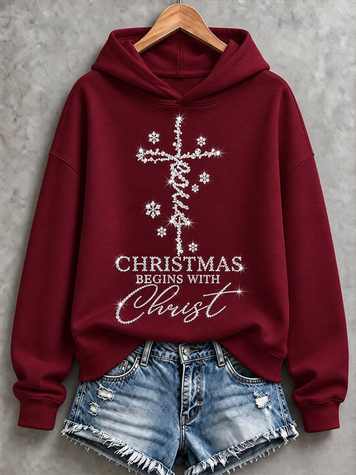 Women'S Casual Christmas Print Hoodie