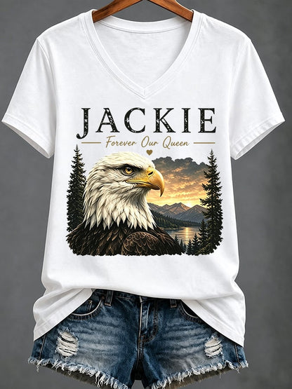 Women's Casual Bald Eagle "Jackie" Print Top