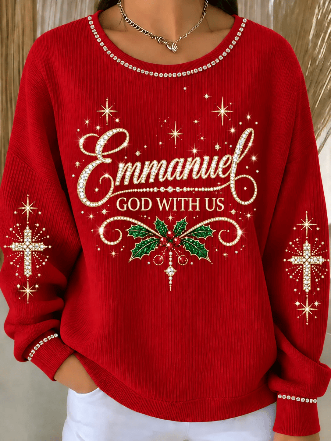 Women Text Letters Crew Neck Casual Spring/Fall Long Sleeve Sweatshirt