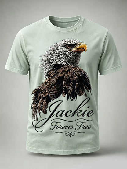 Men'S Casual Bald Eagle "Jackie" Print T-Shirt