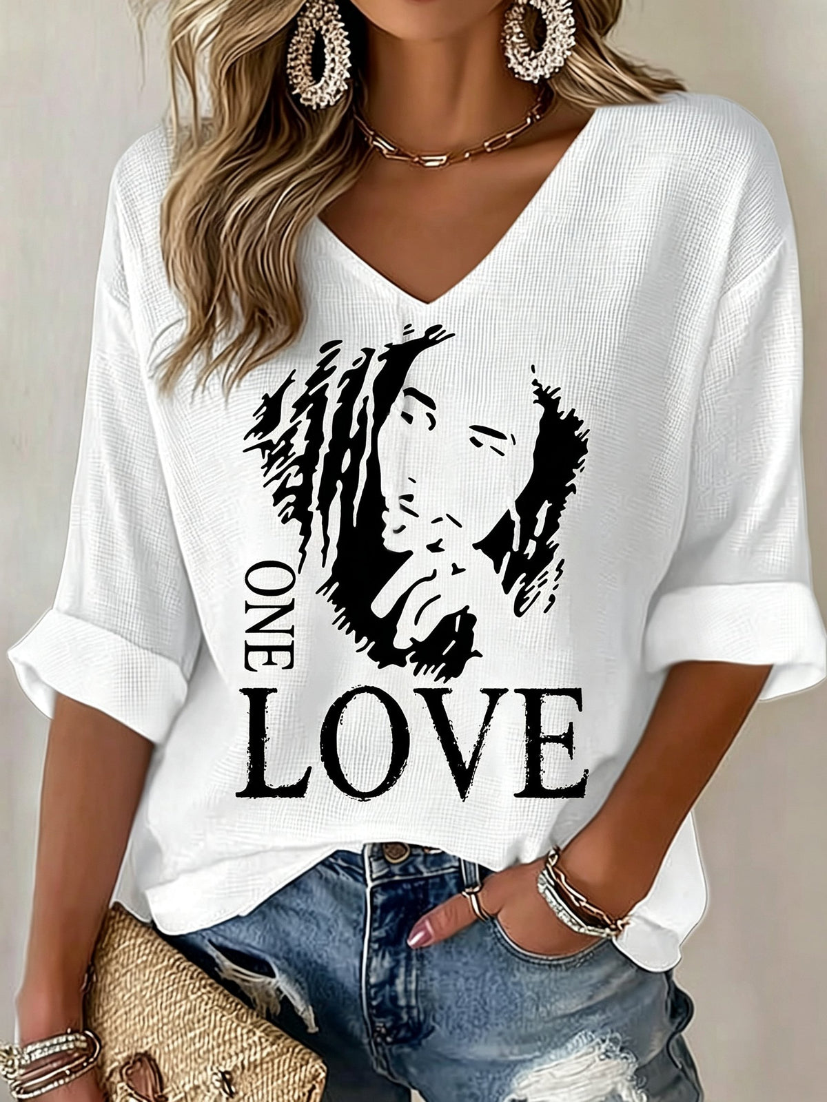 Women's Reggae Art Print Tee