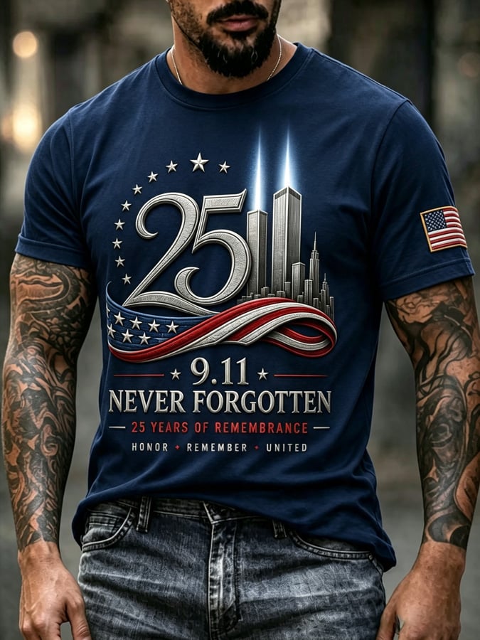 Men's USA 9/11 Print T-Shirt