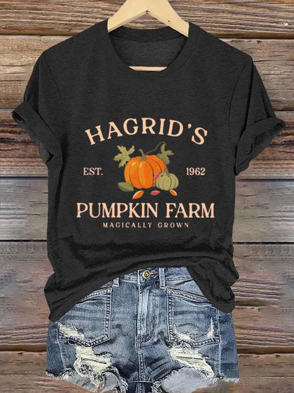 Women'S  Hagrid’s Pumpkin Patch Print Casual T-Shirt