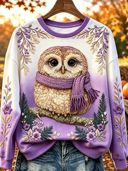 Women's Casual Printed Long-Sleeve Sweatshirt