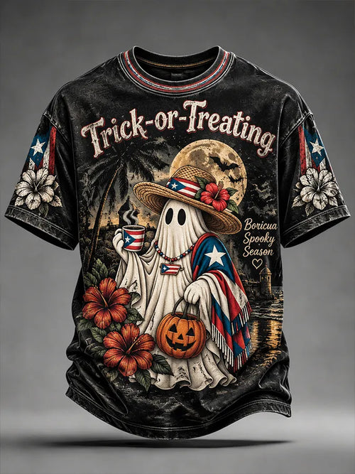 Men's Puerto Rico Halloween Printed T-shirt