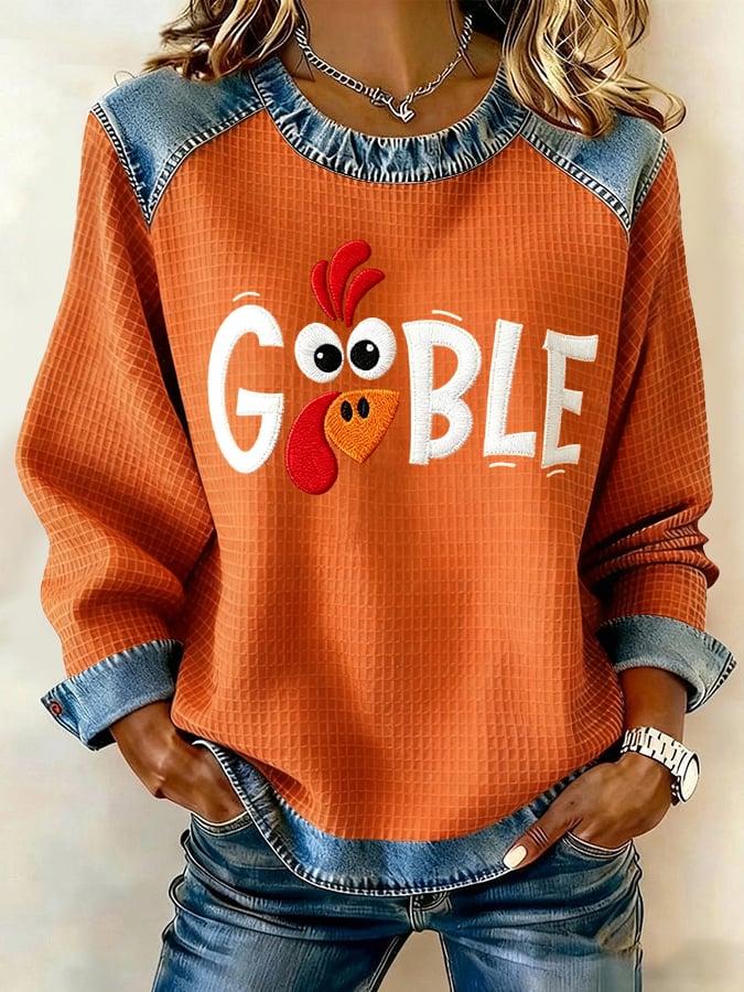 Women's Thanksgiving Print Sweatshirt