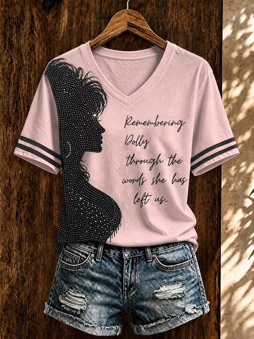 Women's Dolly Parton Tribute Print Short-Sleeve T-Shirt