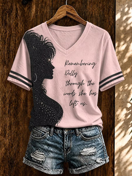 Women's Dolly Parton Tribute Print Short-Sleeve T-Shirt