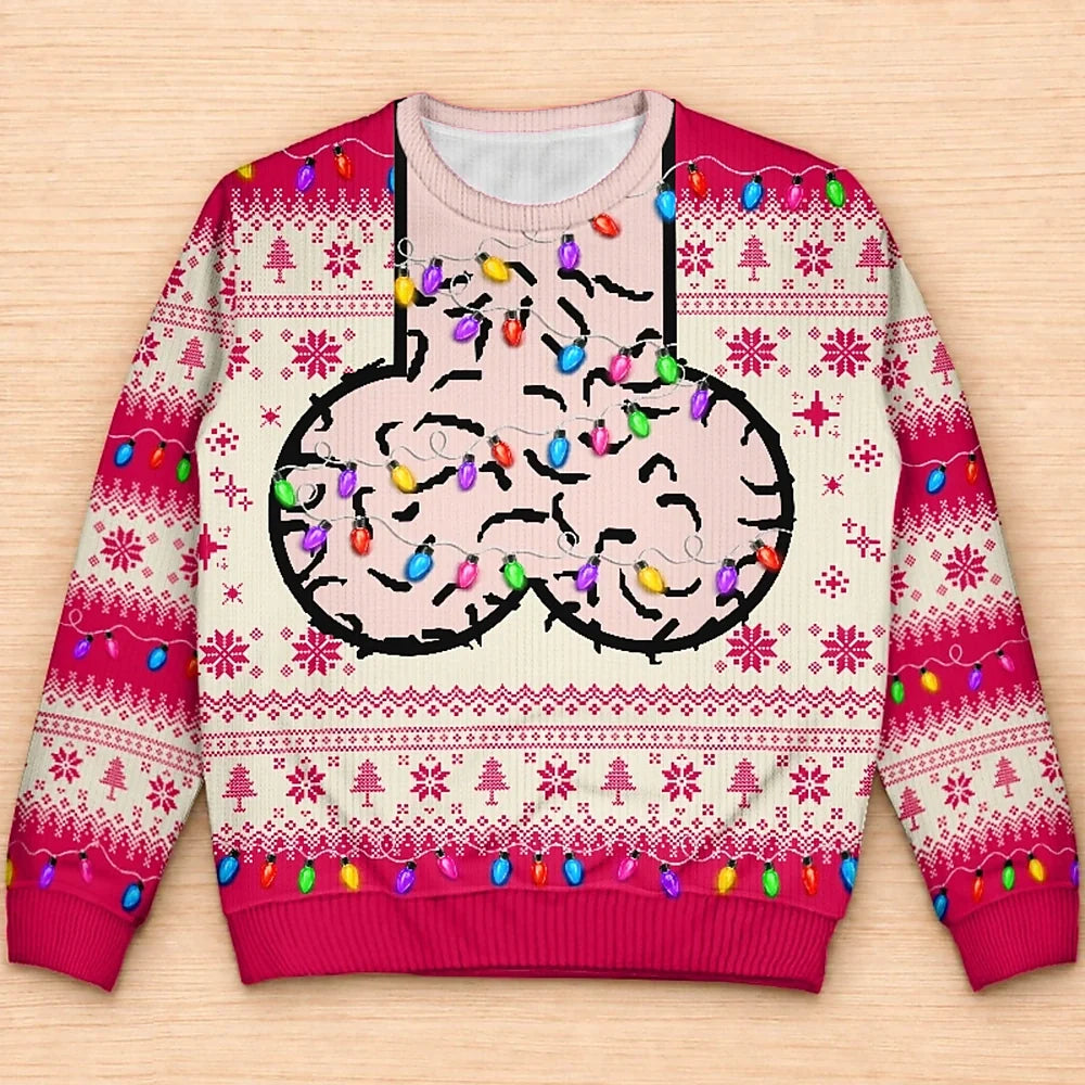 Funny Christmas Gift For Bald Dad Papa Husband - Personalized Unisex Ugly Sweater