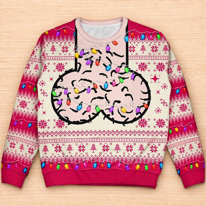 Funny Christmas Gift For Bald Dad Papa Husband - Personalized Unisex Ugly Sweater