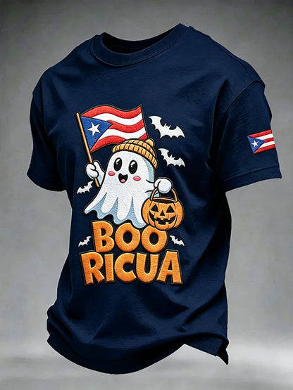 🎃Men's Puerto Rico Halloween Printed Short-Sleeve T-Shirt