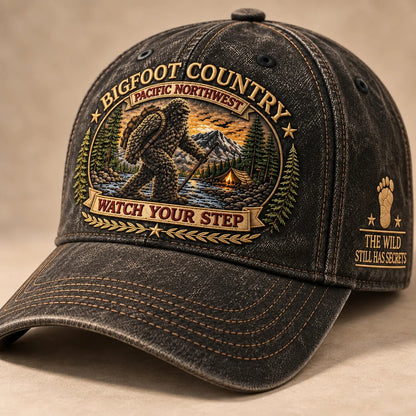 🔥LAST DAY 50% OFF - 2027 Bigfoot Country Heritage Cap – Pacific Northwest Vintage Washed Embroidered Hat (🧢100% Cotton)