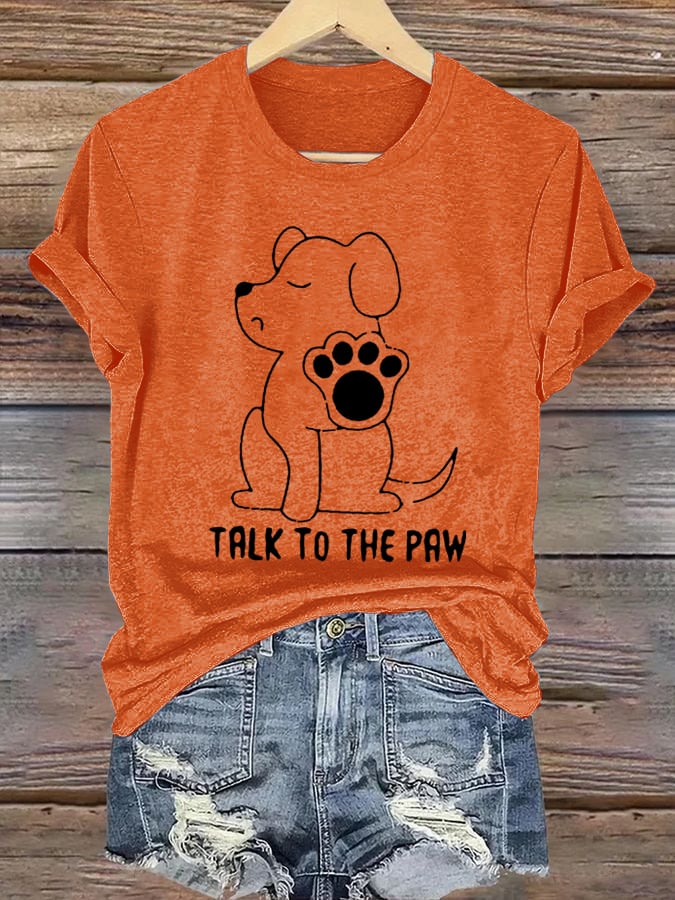 Men's Talking To Paws Funny Puppy Print T-shirt