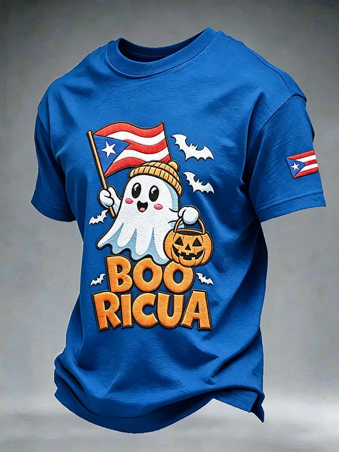 🎃Men's Puerto Rico Halloween Printed Short-Sleeve T-Shirt