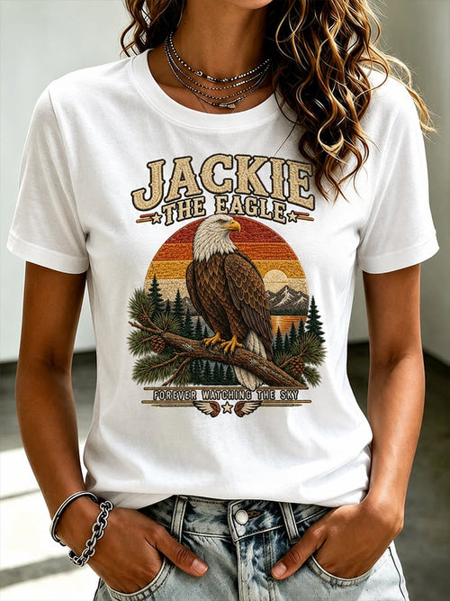 Women'S Casual Bald Eagle "Jackie" Print Top