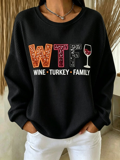 Women's Thanksgiving Print Sweatshirt