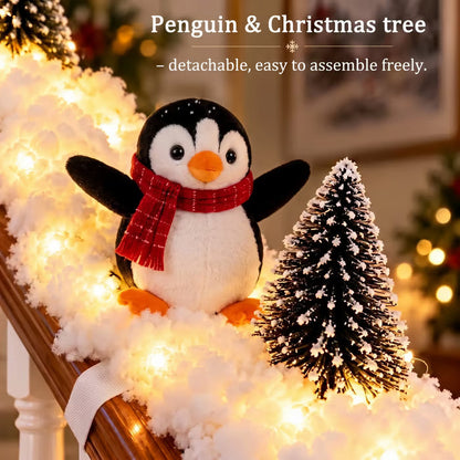 🐧 Light-Up Penguin Christmas Stair Garland – Turn Your Banister Into a Winter Wonderland ✨