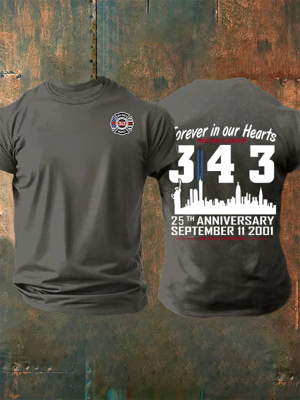 Men's 25th Anniversary 9/11 Memorial, 343 Hero Tribute Tee