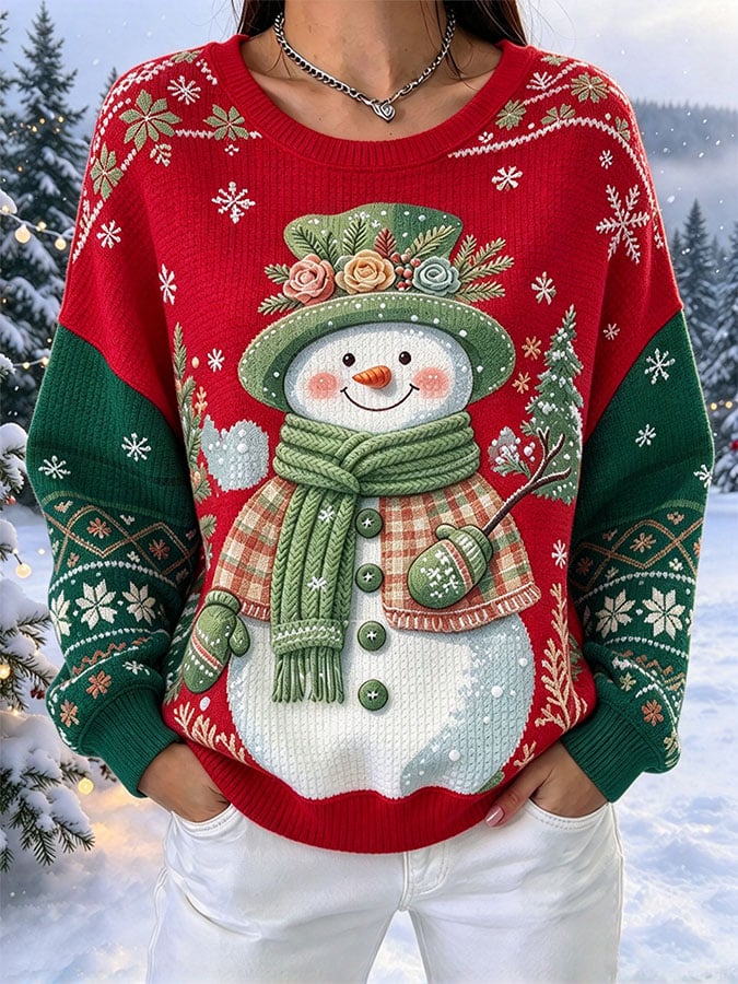 Women's Casual Printed Waffle Long-Sleeve Top