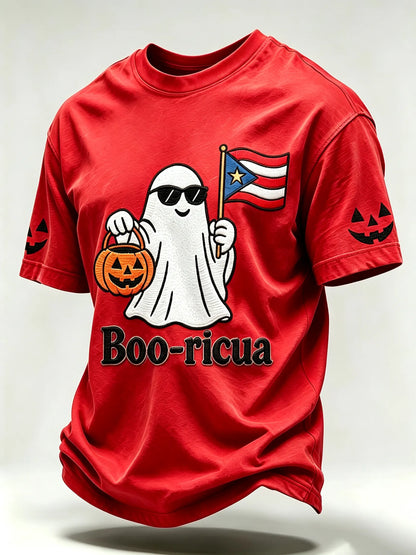 🎃Men's Halloween In Puerto Rico Print Short-Sleeve T-Shirt