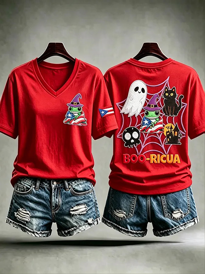 🎃Women's Booricuan Halloween Printed T-shirt