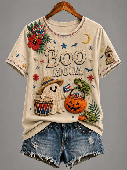 🎃Women's Puerto Rico Halloween Graphic T-shirt