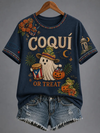 🎃Women's Puerto Rico Halloween Graphic T-shirt