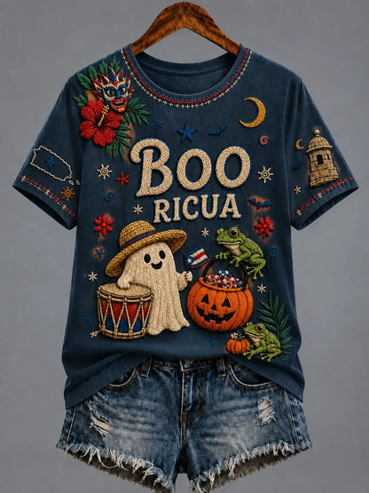 🎃Women's Puerto Rico Halloween Graphic T-shirt