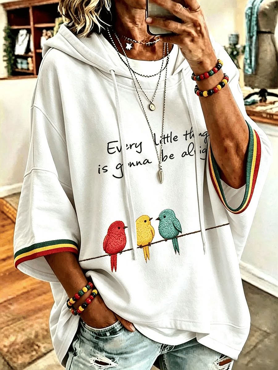Women's Every Little Thing Is Gonna Be Alright Print Hoodie