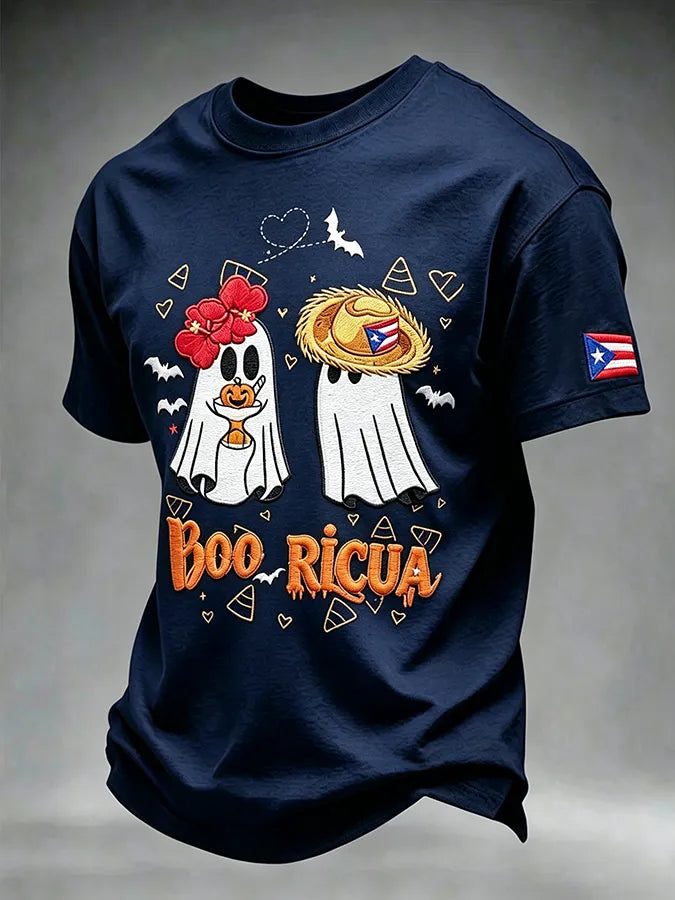 🎃Men's Puerto Rico Halloween Printed Short-Sleeve T-Shirt