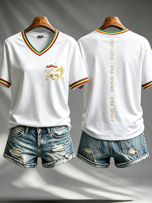Women's Reggae Music Art Print Casual T-shirt