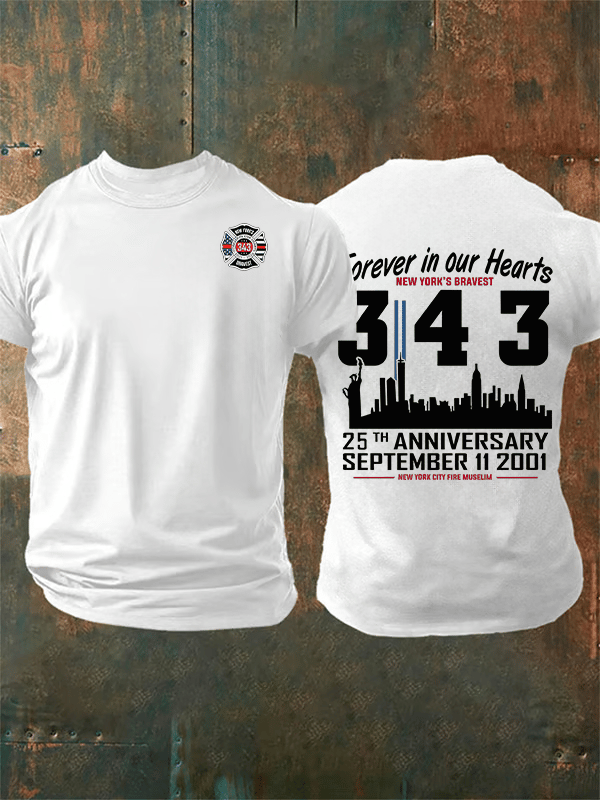 Men's 25th Anniversary 9/11 Memorial, 343 Hero Tribute Tee