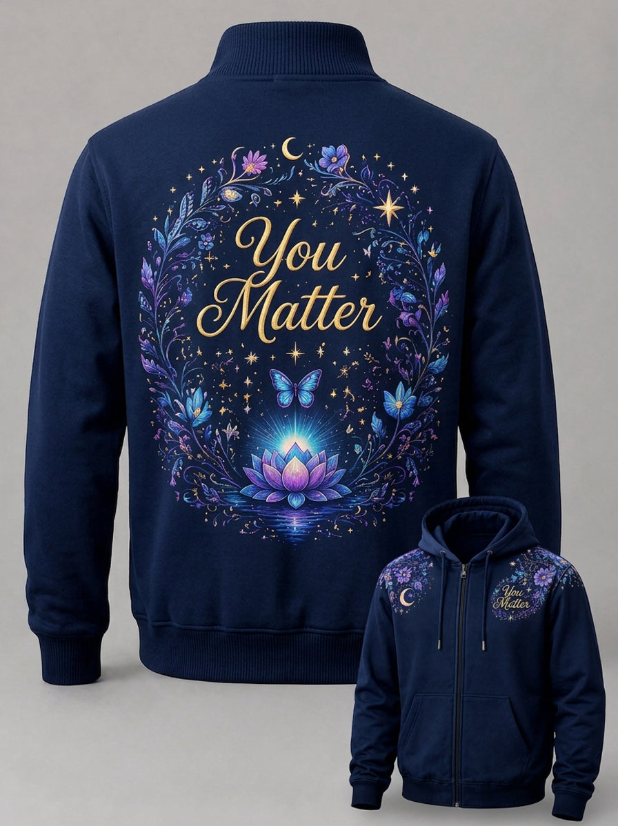 Unisex Premium 100%Cotton Zip-Up Hoodie – Embroidery And Hot Transfer Printing Techniques