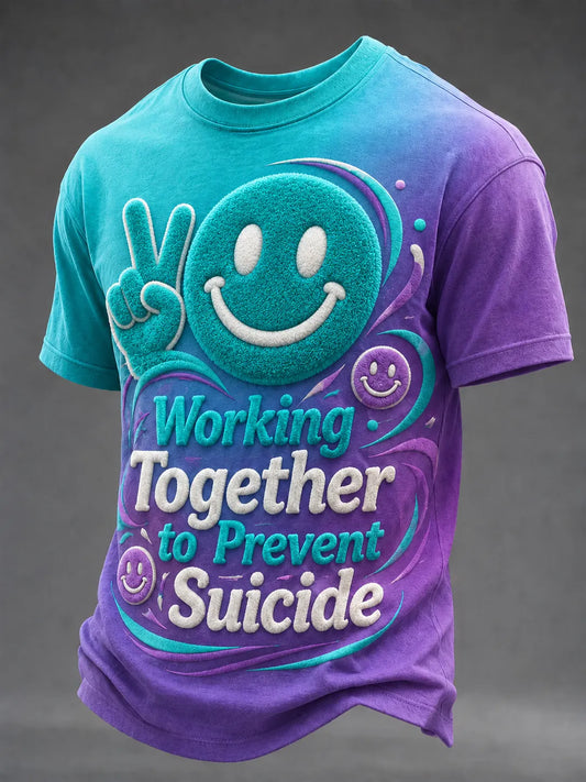 Men's Suicide Prevention Awareness Print T-Shirt