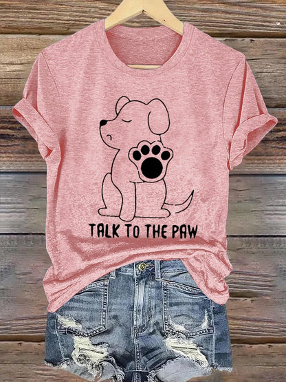 Men's Talking To Paws Funny Puppy Print T-shirt