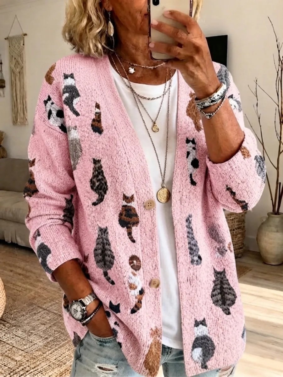 Women's Casual Animal Print Cardigan
