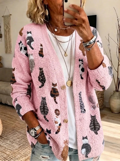 Women's Casual Animal Print Cardigan