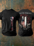 Men's 9/11 Memorial Patriotic Flag Print T-Shirt