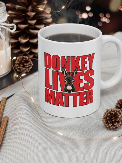 Retro Donkey Lives Matter Print Mug
