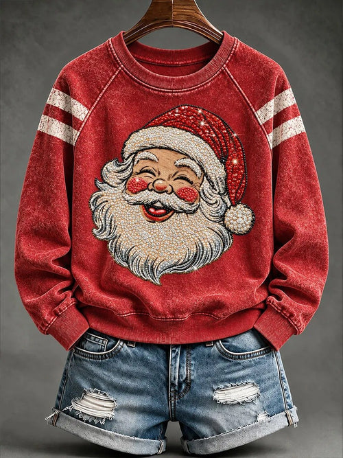 Women's Casual Christmas Print Long-Sleeved Sweatshirt