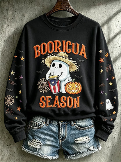 🎃Women's Halloween In Puerto Rico Printed Long-Sleeve Sweatshirt
